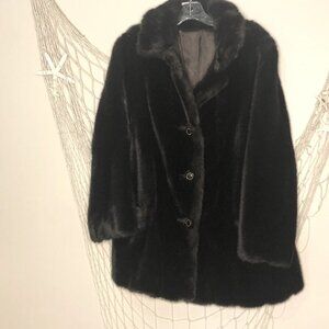 Vintage 60s MINCARA by Russel Taylor Quality Faux Fur Coat Made in USA by ILGWU